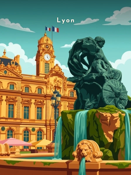 Fontaine Bartholdi, place des Terreaux — Pôdevache, visuel seul
