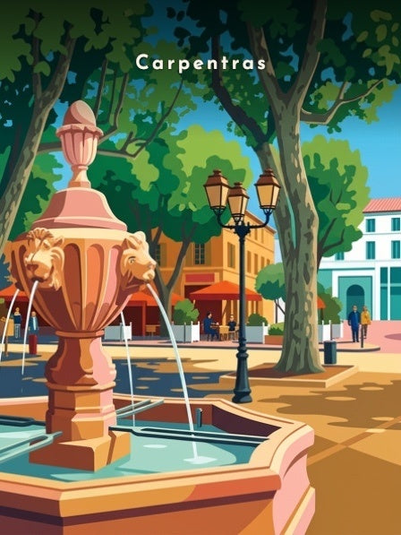Fontaine sous les platanes — Pôdevache, visuel seul