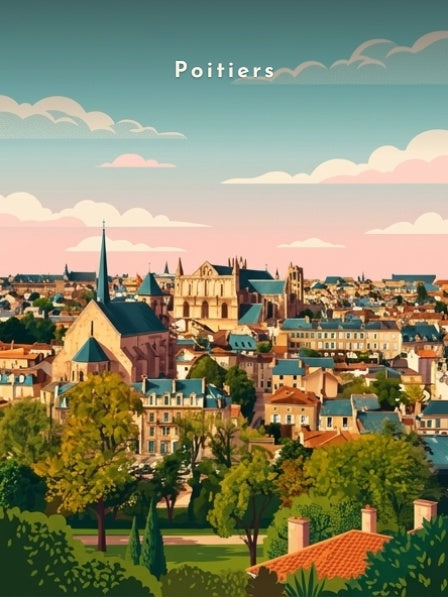 Vue sur la cathédrale au ciel rosé — Pôdevache, visuel seul