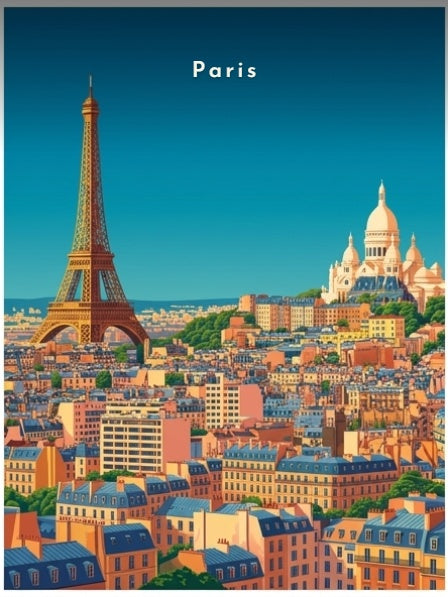 La tour Eiffel et le Sacré-Cœur — Pôdevache, visuel seul