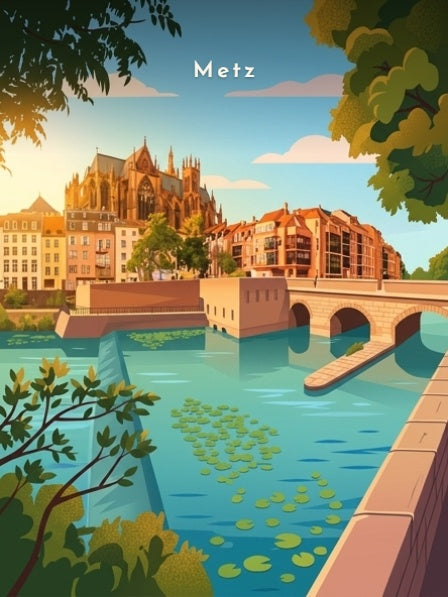 La cathédrale depuis la Moselle — Pôdevache, visuel seul