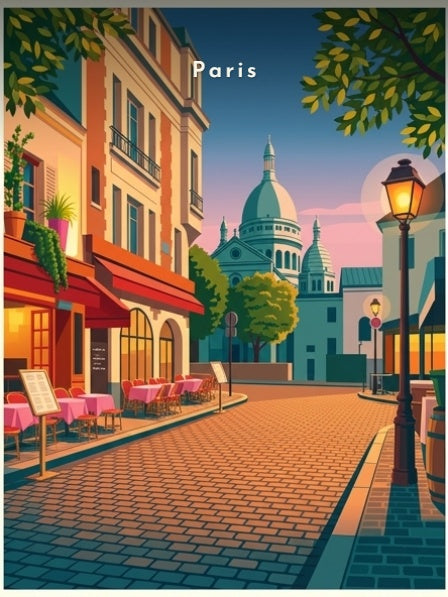 Terrasse de café et le Sacré-Cœur — Pôdevache, visuel seul