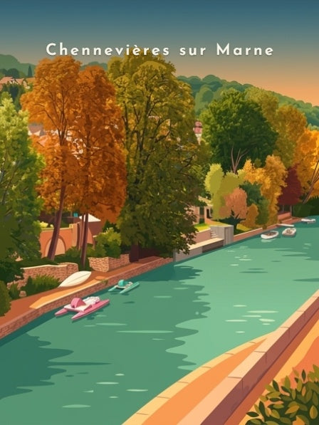 Les pédalos sur la Marne — Pôdevache, visuel seul