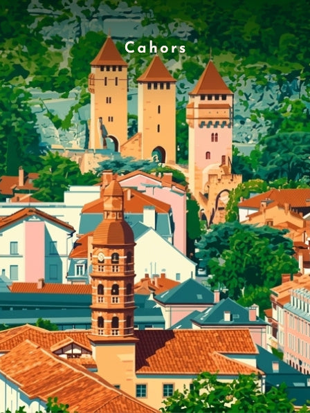 Le pont Valentré dominant les toits — Pôdevache, visuel seul
