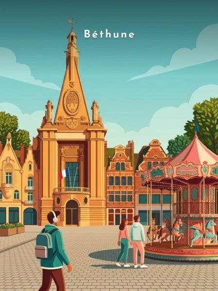 La Grand-Place et l'Hôtel de Ville — Pôdevache, visuel seul