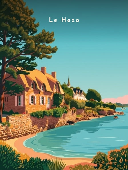 Maisons de pierre en bord d'anse — Pôdevache, visuel seul