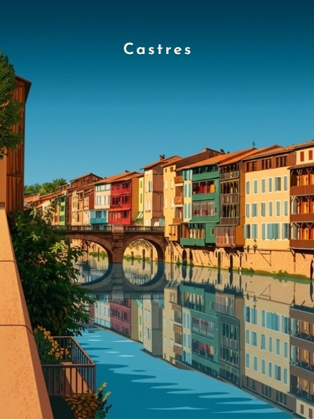 Les maisons sur l'Agout et le pont — Pôdevache, visuel seul