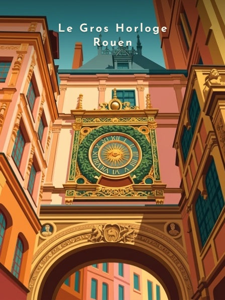 Le Gros Horloge Rouen — Pôdevache, visuel seul