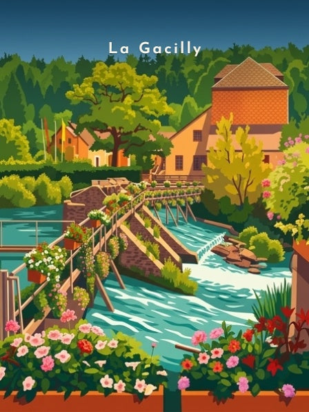 La passerelle fleurie sur l'Aff — Pôdevache, visuel seul