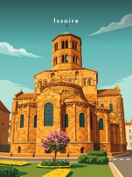 Saint-Austremoine et le parterre fleuri — Pôdevache, visuel seul