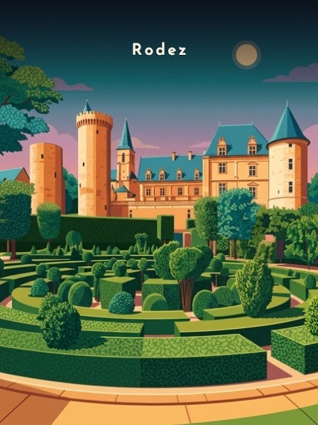 Château et labyrinthe de buis — Pôdevache, visuel seul