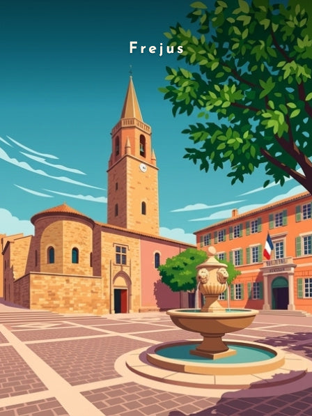 Place Formigé et le clocher Saint-Léonce — Pôdevache, visuel seul