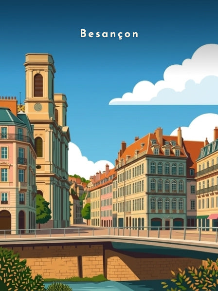 Église Sainte-Madeleine et pont Battant — Pôdevache, visuel seul