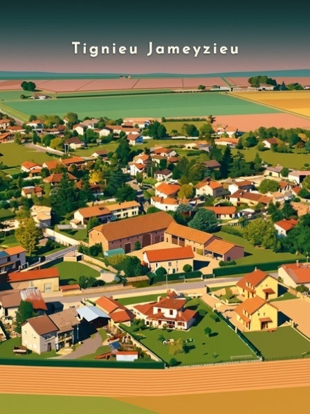 Vue aérienne sur le village — Pôdevache, visuel seul