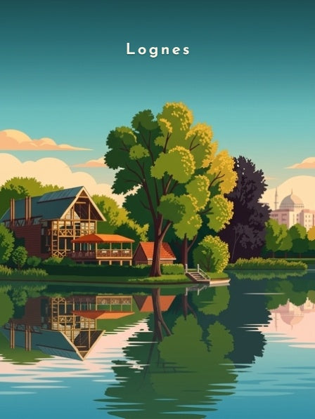 Pavillon et reflets sur l'eau — Pôdevache, visuel seul