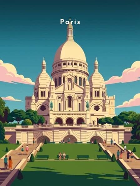 Le Sacré-Cœur et le square Louise-Michel — Pôdevache, visuel seul