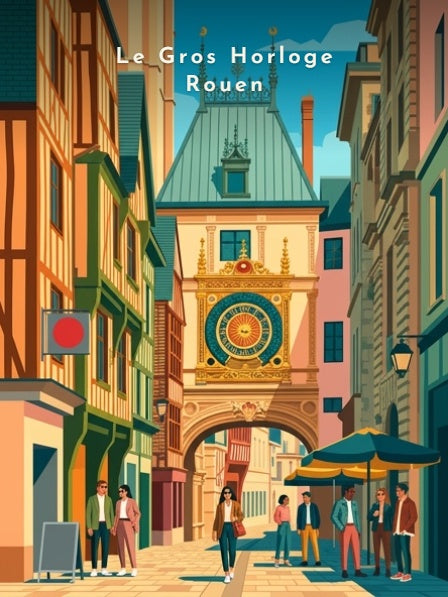 Le Gros Horloge Rouen — Pôdevache, visuel seul