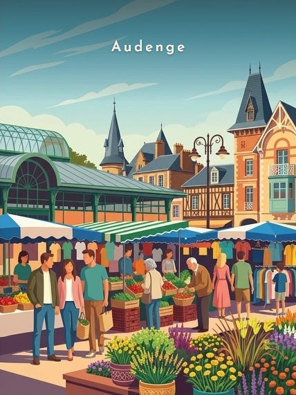 Jour de marché sous la halle — Pôdevache, visuel seul