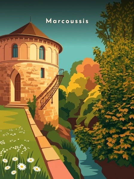 Tour de Montagu et le ruisseau — Pôdevache, visuel seul