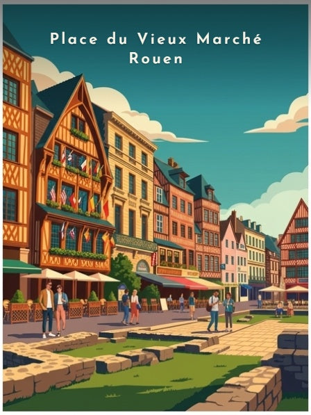 Place du Vieux Marché Rouen — Pôdevache, visuel seul