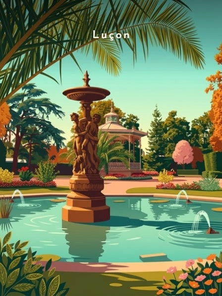 Le kiosque à musique et la fontaine — Pôdevache, visuel seul
