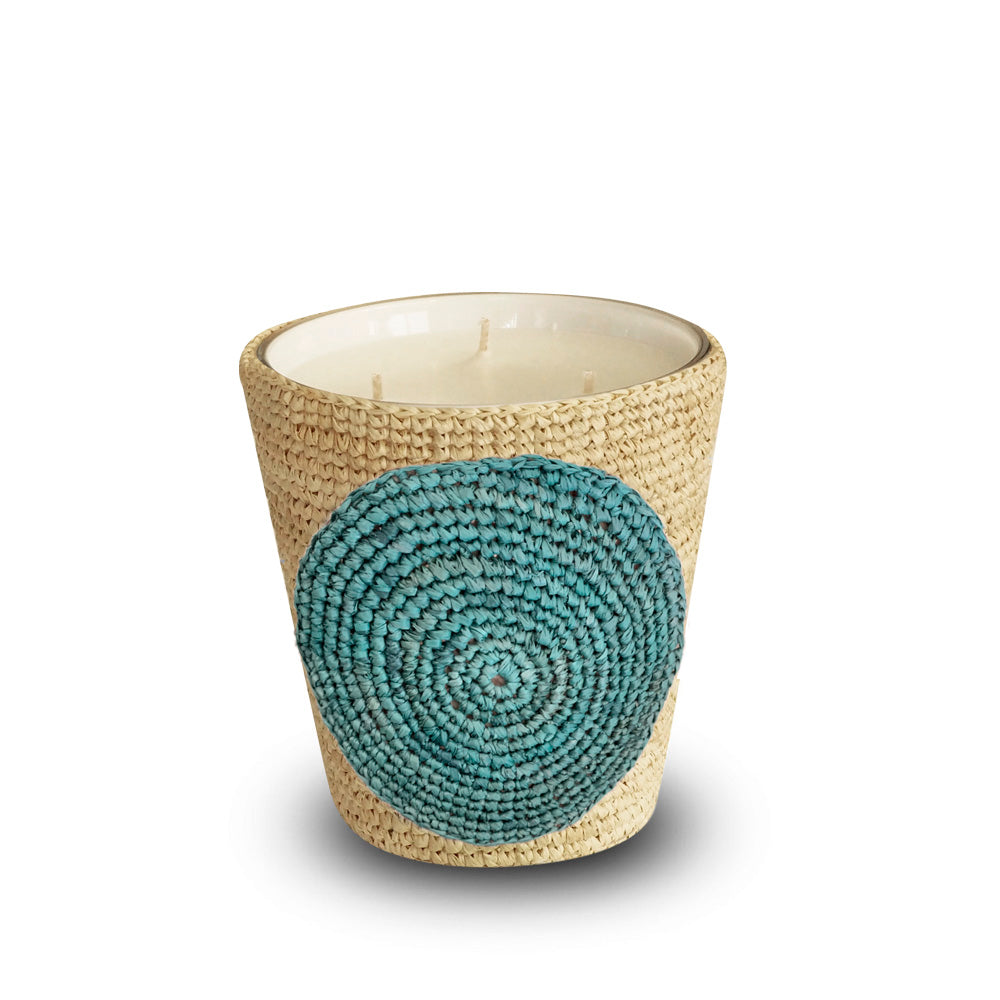 Bougie parfumée tressé raphia Busanga - Midnight Gold