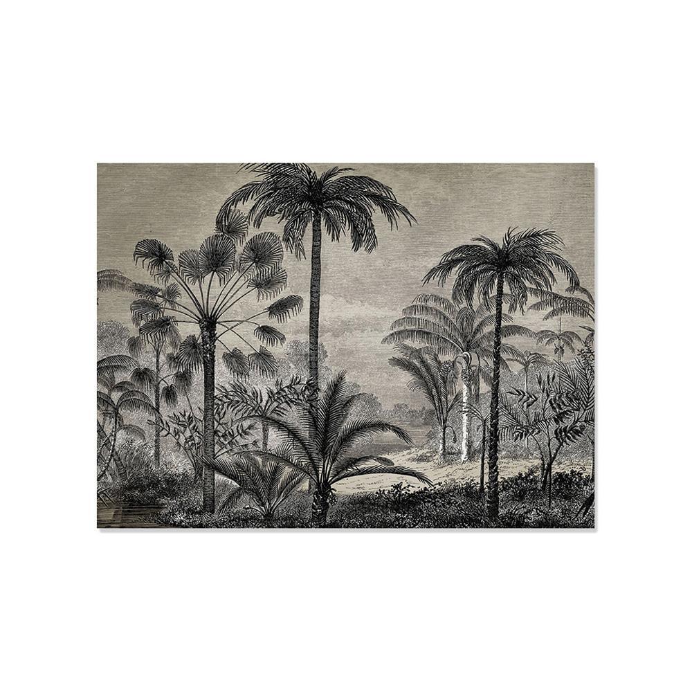 Laissez-vous séduire par ce set de table rectangle en vinyle imprimé forêt tropicale. Ce set de table aux couleurs vintage avec ses plantes et arbres donnera des airs de jardin botanique à votre table !