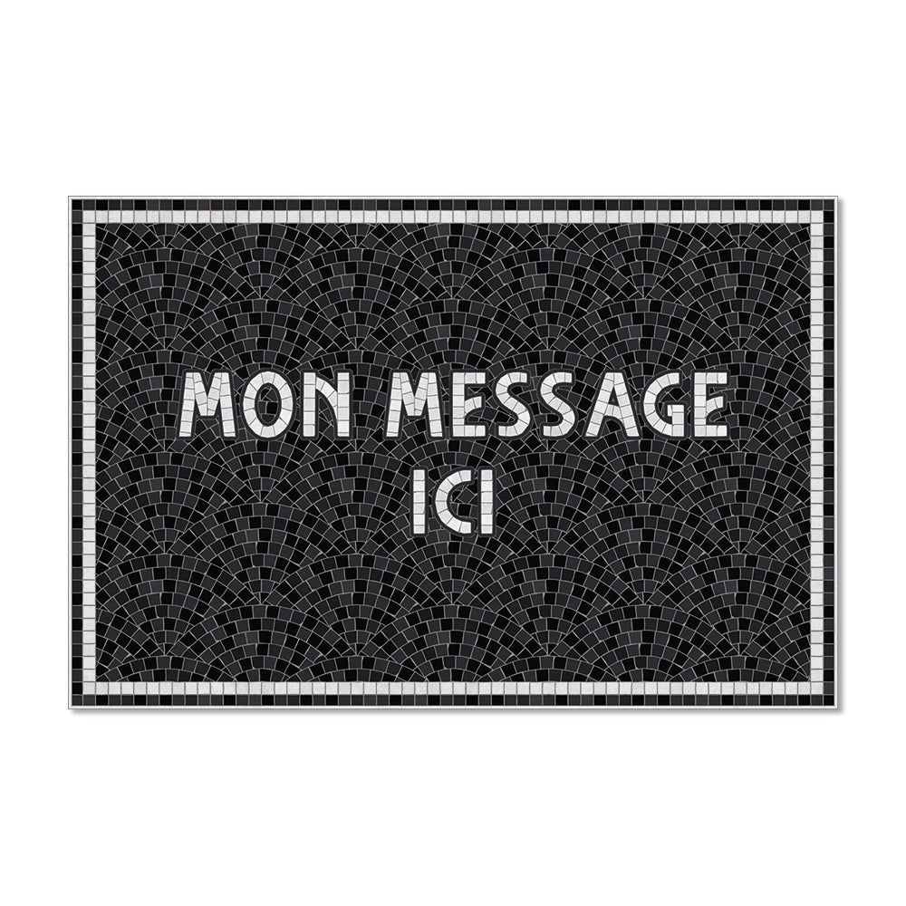 Tapis vinyle personnalisé Mosaïc Noir