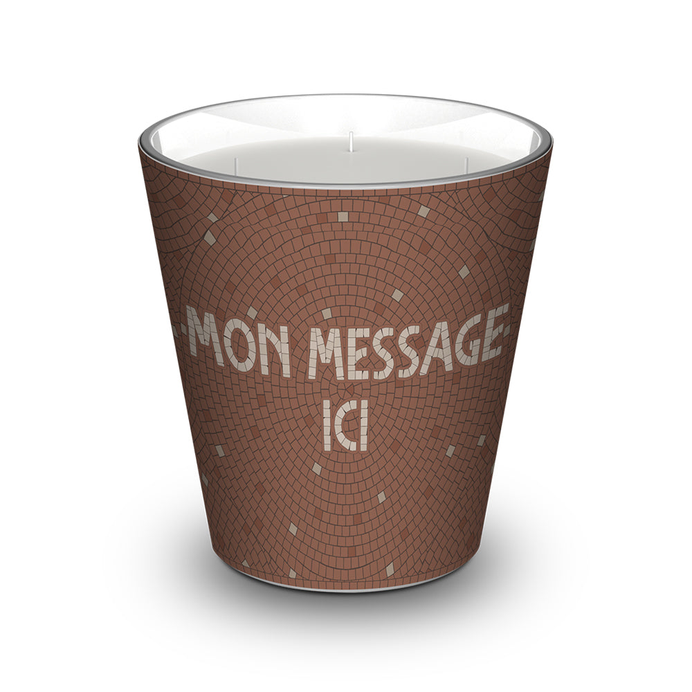 Personalized scented candle Halo Terracotta - Sandalwood / Vanilla / Musk