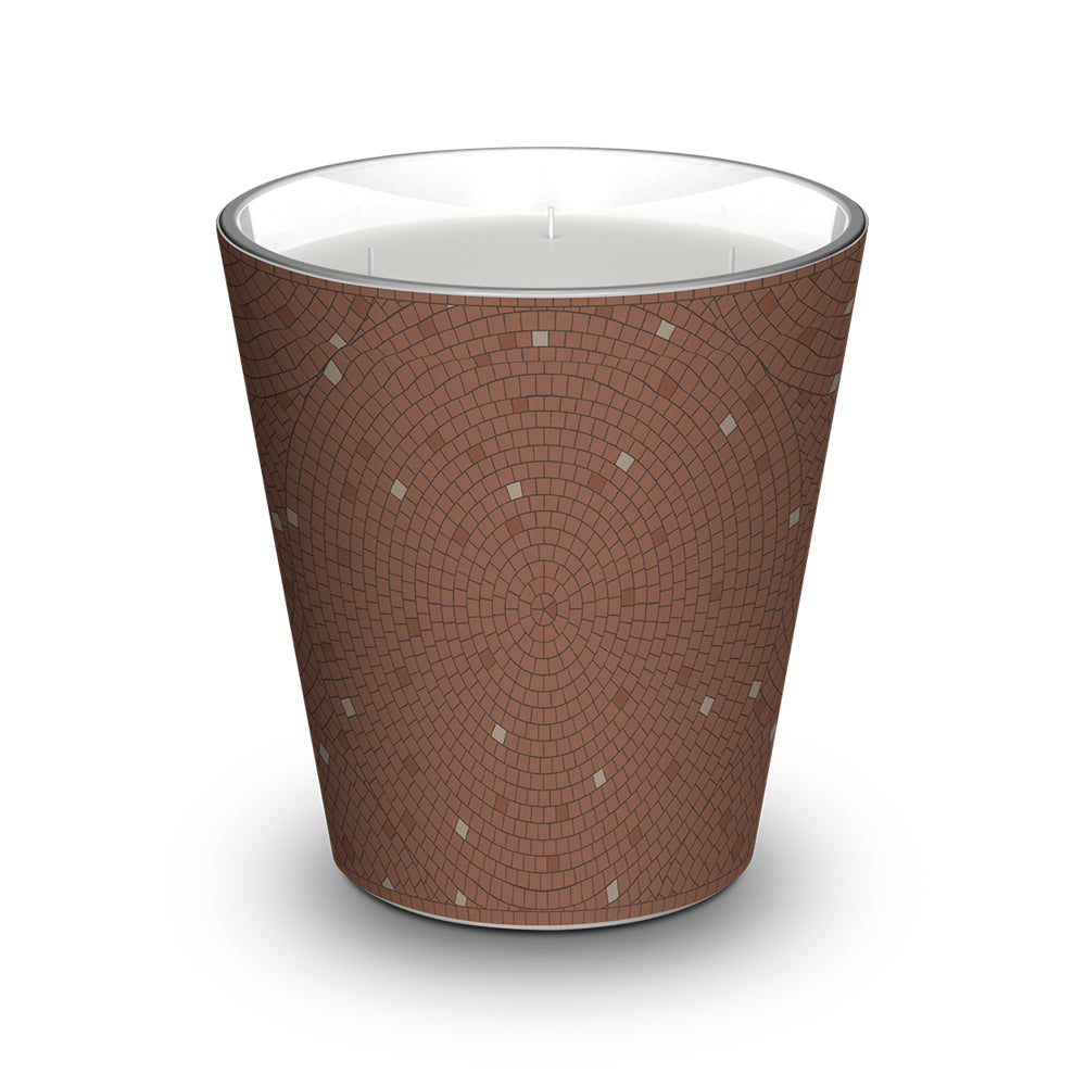 Personalized scented candle Halo Terracotta - Sandalwood / Vanilla / Musk