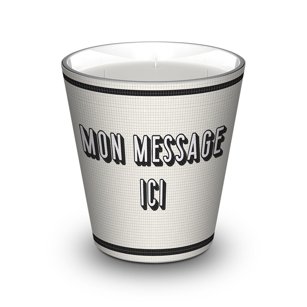 Personalized scented candle Retro White - Biscuit / Milk chocolate / Coffee