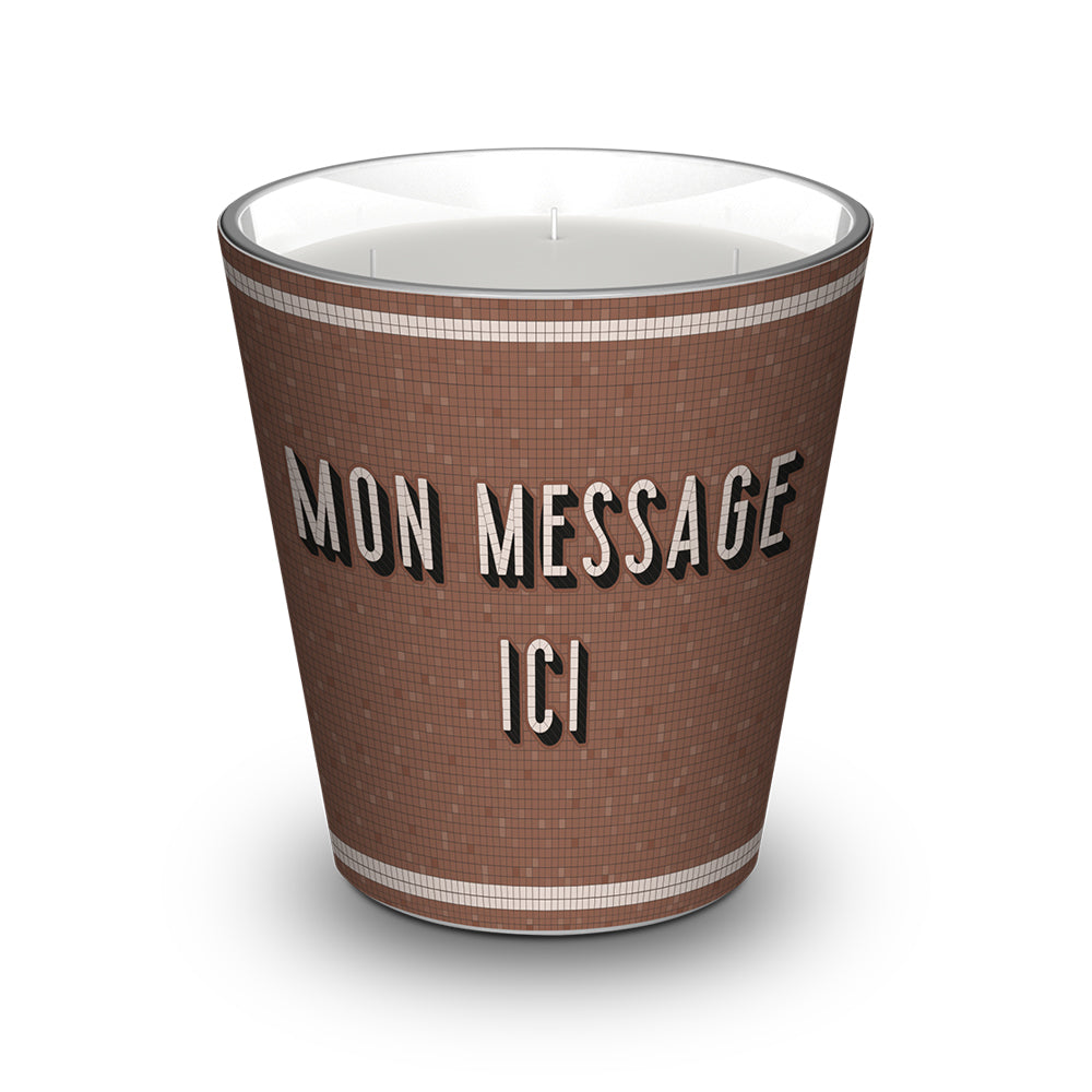 Retro Terracotta personalized scented candle - Biscuit / Milk chocolate / Coffee