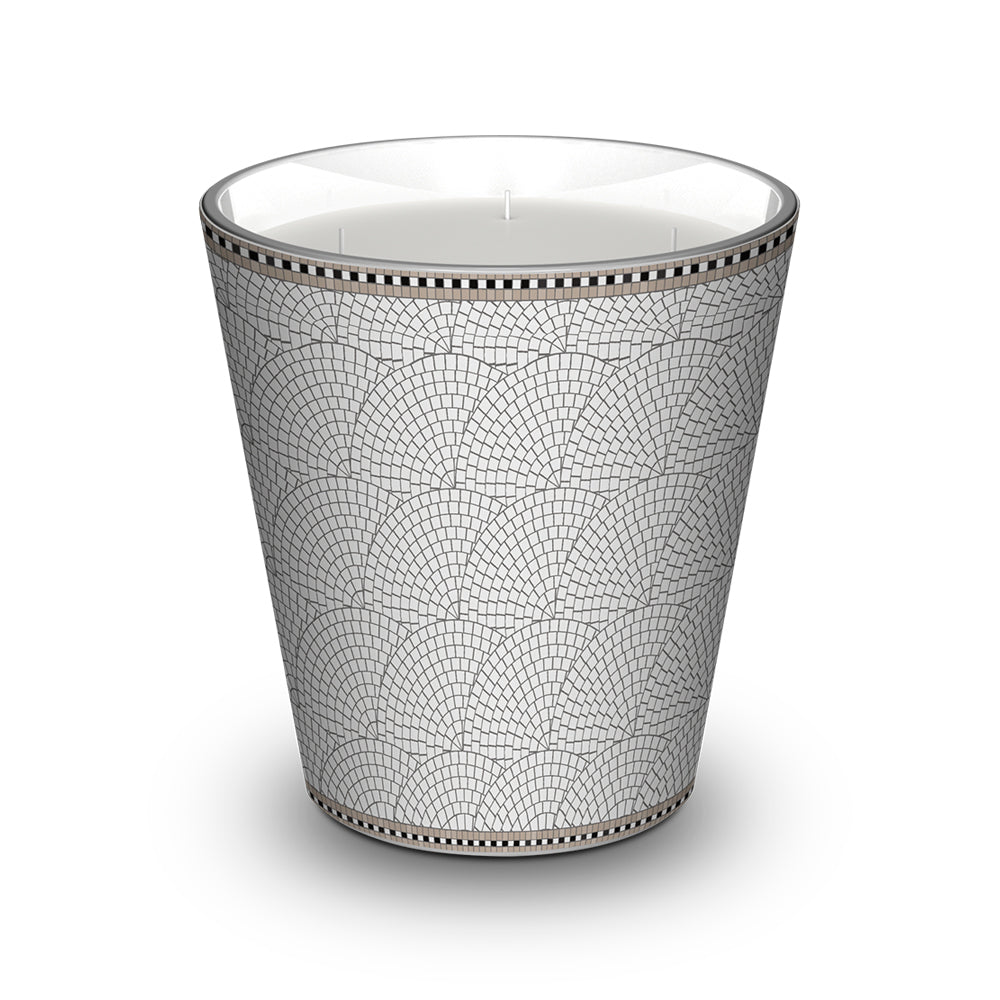 Personalized scented candle Mosaïc Gris - Vanilla / Tonka Bean / Patchouli