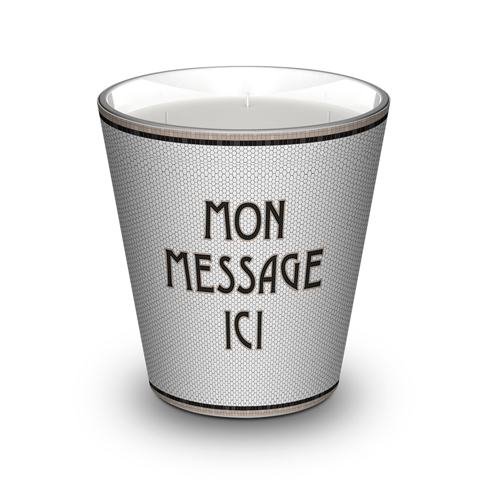 Personalized scented candle Classique Gris - Bergamot / Tea / Jasmine