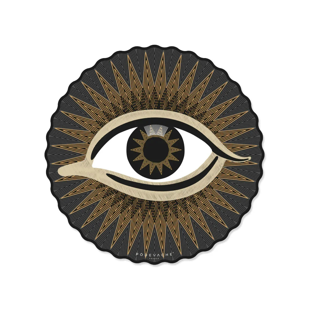 C’est l’accessoire parfait pour remettre au goût du jour votre coin repas ! Craquez pour ce set de table avec le motif d'un oeil de couleur marron !