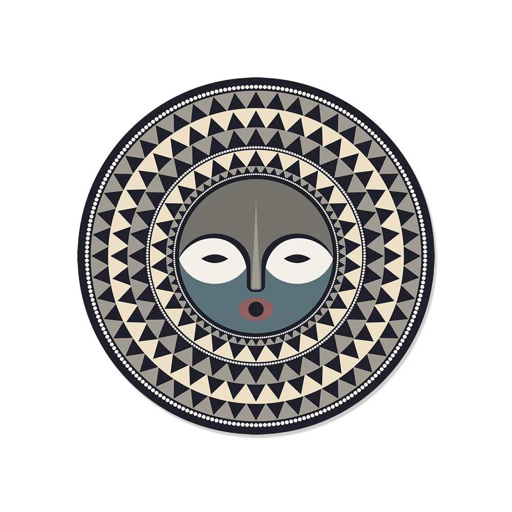 Craquez pour ce set de table de forme ronde avec son motif masque africain !
