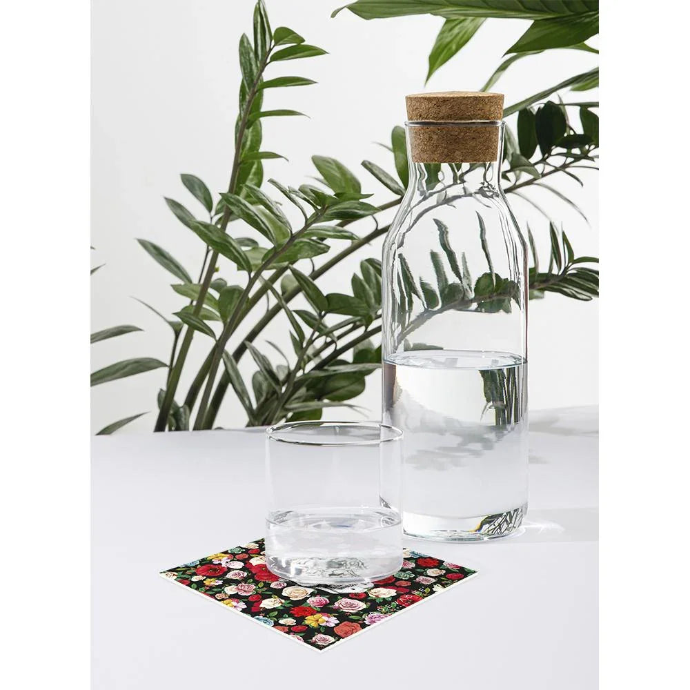 Lot de 6 dessous de verre vinyle Flower Tattoo