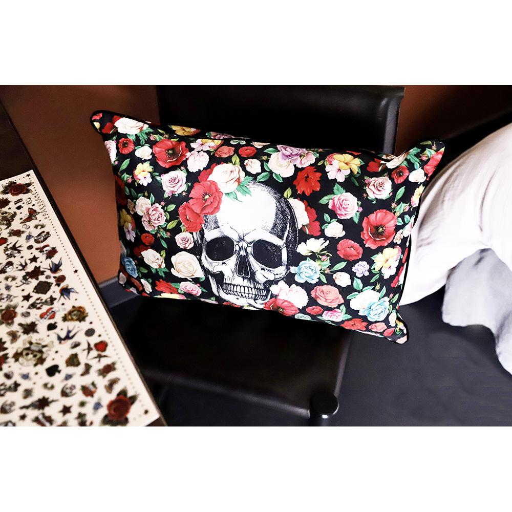 Flower Tattoo velvet cushion