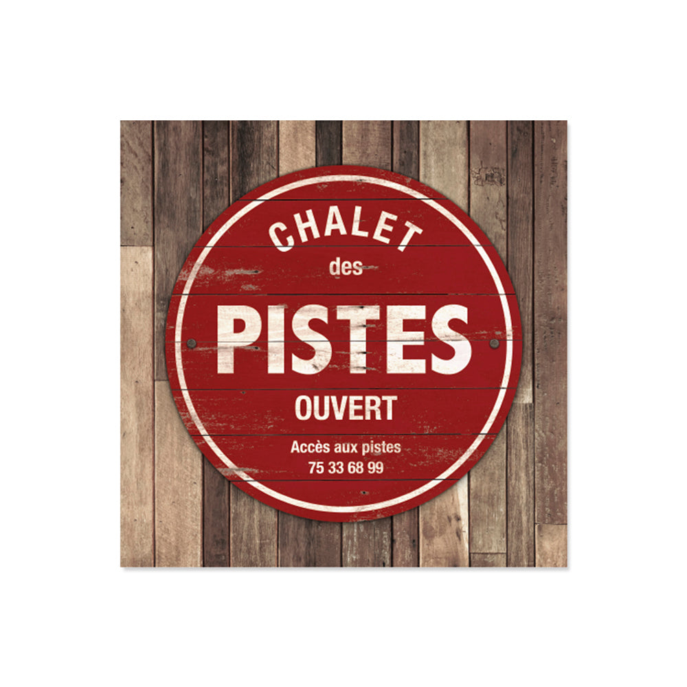Set of 6 Chalet des Pistes vinyl coasters