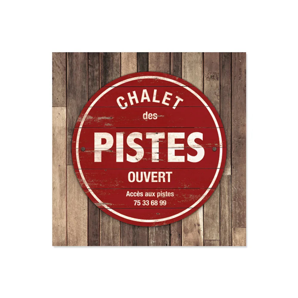 Lot de 6 dessous de verre vinyle Chalet des Pistes