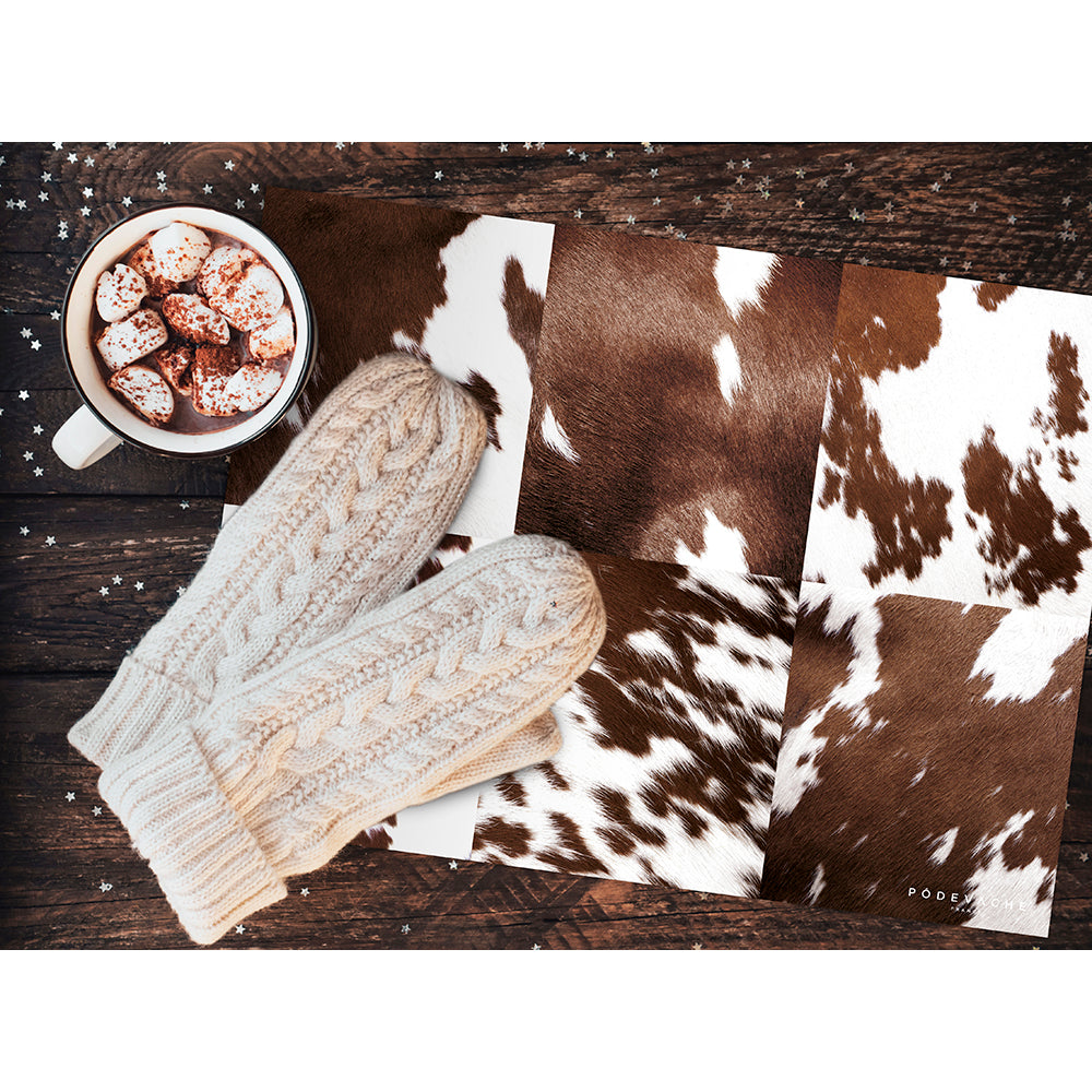 Cowhide vinyl placemat