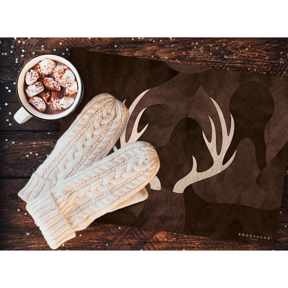 Deer Horns vinyl placemat