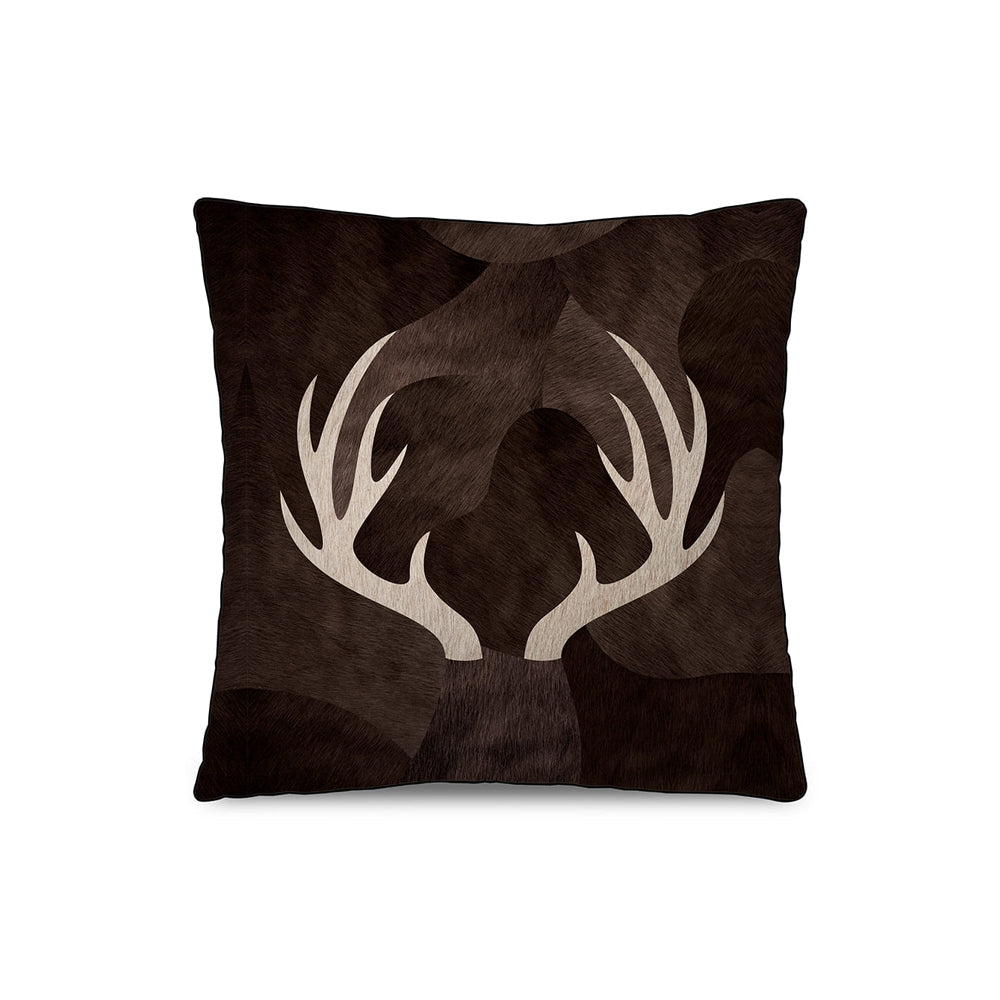 Deer horns velvet cushion