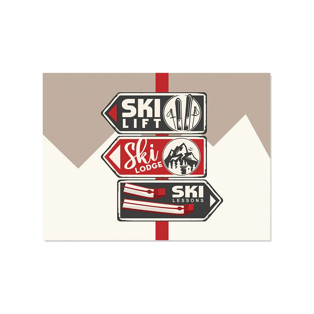 Set de table vinyle Panneau Ski
