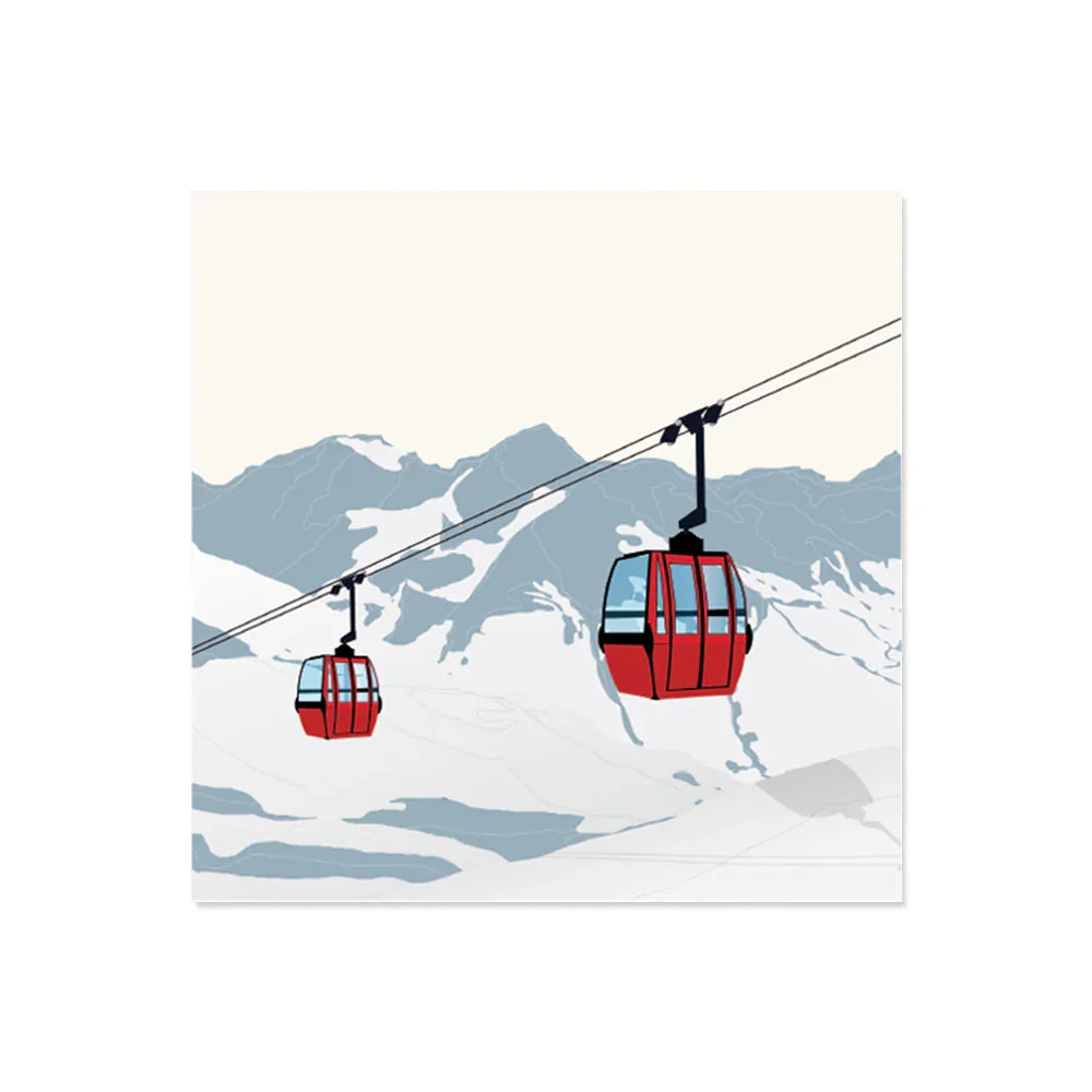 Set of 6 funicular vinyl coasters