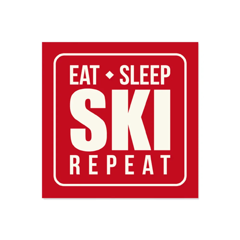 Lot de 6 dessous de verre vinyle Eat Sleep Ski Repeat