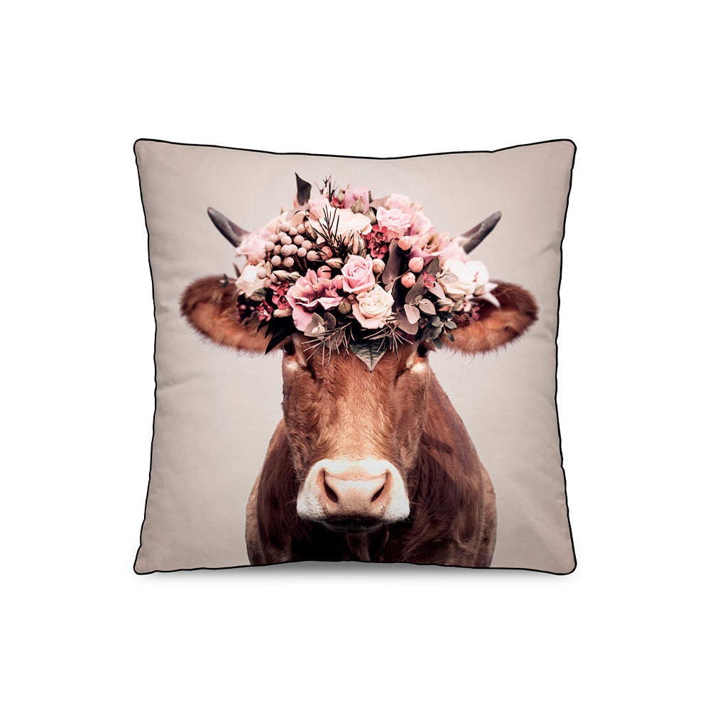 Daisy velvet cushion