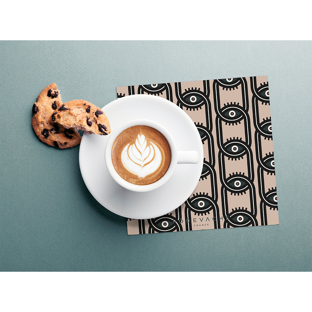 Set of 6 Bambo vinyl coasters