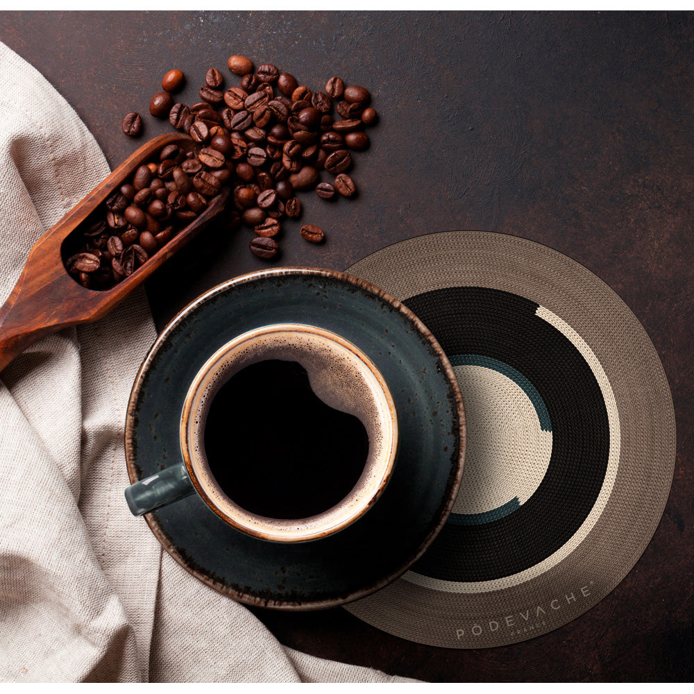 Set of 6 Karunga vinyl coasters