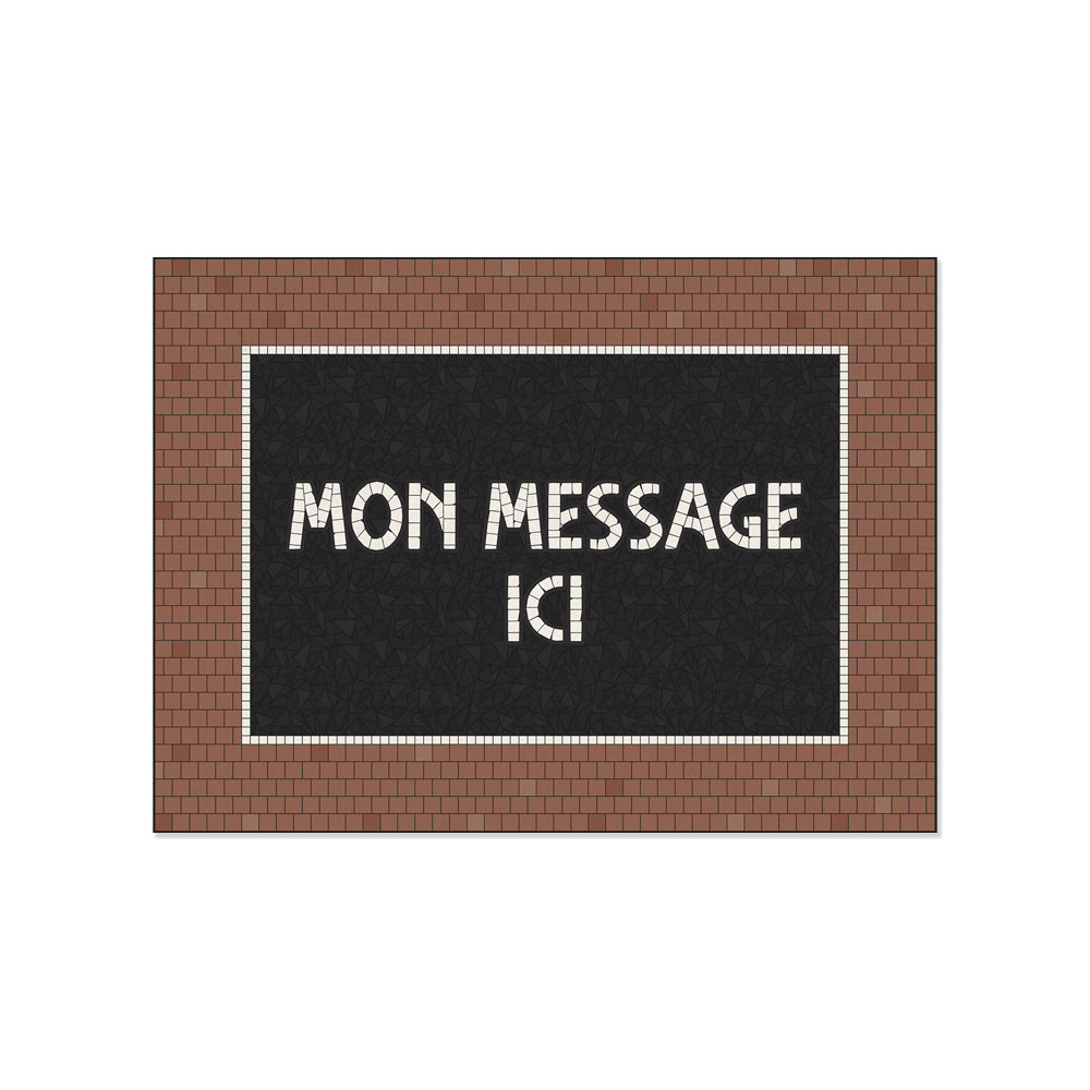 Personalized vinyl placemat Metro Terracotta